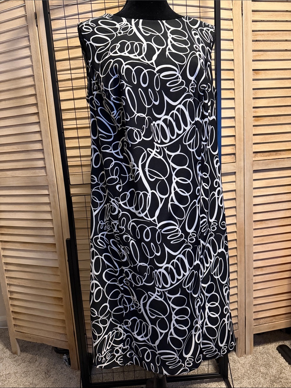 Dress Barn Black and White Abstract Maxi Dress